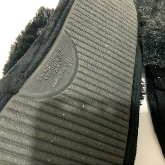 Dearfoams black clogs  Sequined Slippers large 9-10 - Picture 5 of 7